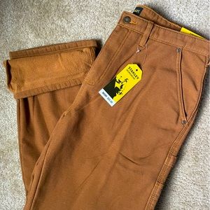 Mens Stanley Canvas Bonded Fleece Lined Carpenter Pants